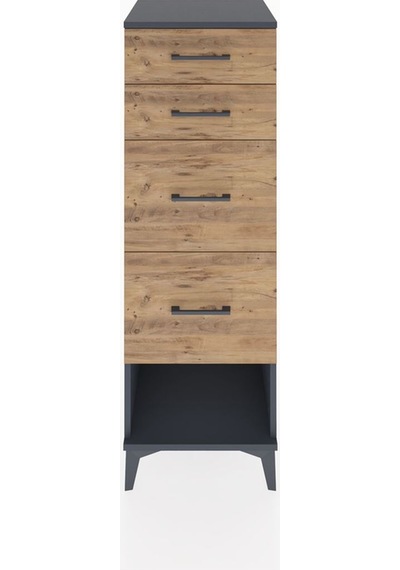 Hyperion Dolap 4 Çekmeceli 44x44x134 Antrasit-çam Antrasit
