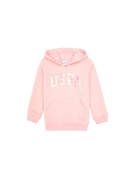 U.S. Polo Assn. Kız Çocuk Toz Pembe Payet İşlemeli Şardonlu Kapüşonlu Basic Sweatshirt 50314257-VR050 U.S. Polo Assn. Kız Çocuk Toz Pembe Payet İşlemeli Şardonlu Kapüşonlu Basic Sweatshirt 50314257-VR050