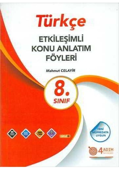 4 Adım 8. Sınıf Türkçe Etkileşimli Konu Anlatım Föyleri