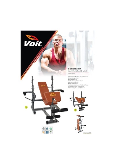 Strength Katlanabilir Ağırlık Sehpası, 7 Farklı Egzersiz, 2 Yıl Garantili