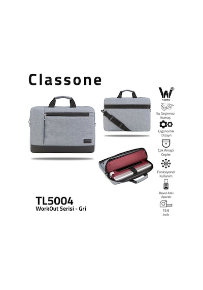 Classone Workout Tl5004 15.6" Su Geçirmez Kumaş -Apple Uyumlu MacBook Çanta