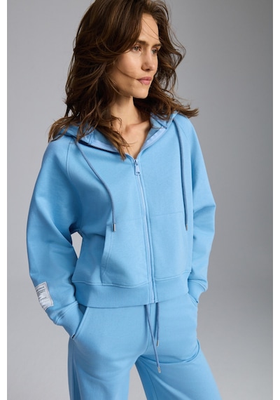 ETHIQUET YKA Kadın Organik Pamuk 3 İplik İçi Şardonlu Süs Etiketi Detaylı Regular Mavi Sweatshirt