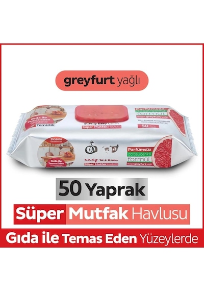 Mey İthalat Mutfak Temizlik Havlusu 50 Adet Greyfurt