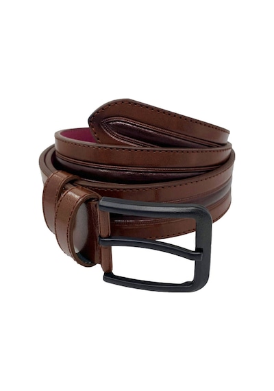 Süzer Deri Kahverengi Suni Deri Ortası Desenli Model 4 Cm.lik Spor Kemer - 9013-52-22rl Kahverengi