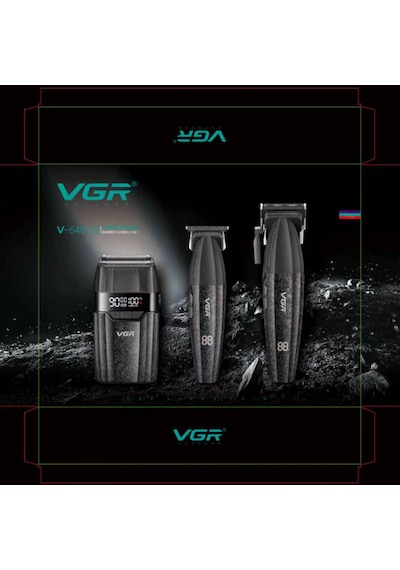 V-6740s3 Profesyonel Kablosuz Saç Ve Sakal Kesme Makinesi 3 İn 1 Tıraş Seti