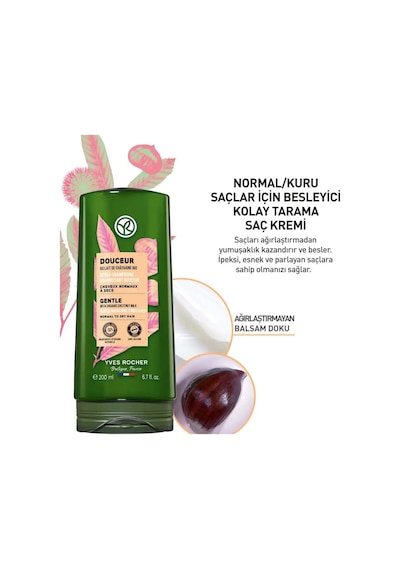 Yves Rocher Douceur Normal Kuru Saçlar İçin Besleyici Kolay Tarama Saç Kremi 200 ML