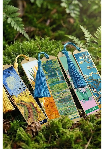 Sanatsal Tablo Temalı Metal Kitap Ayracı Gustav Klimt Öpücük
