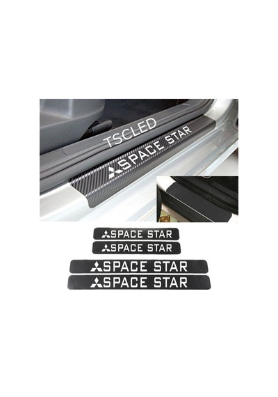 Mitsubishi Spacestar Karbon Kapı Eşiği Koruma Sticker (4 Adet)