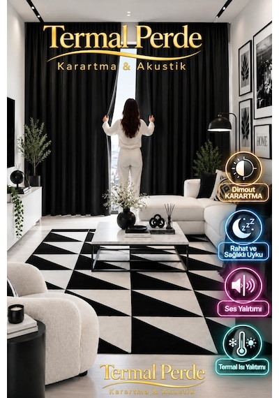 Dimout Karartma Blackout Perde - Siyah