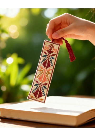 Filistin Nakışlı Kumaş Kitap Ayracı Tatreez 16x5 Cm