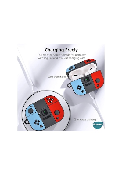 Microsonic Apple Uyumlu AirPods Pro 2.Nesil Kılıf Cartoon Figürlü Silikon Crtn-Fgr-Kpkblk