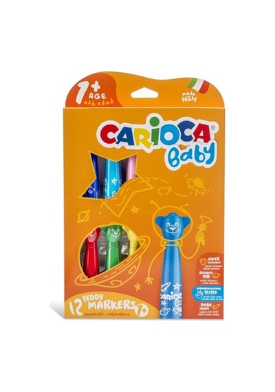 Carioca Keçeli Boya Kalemi Teddy Jumbo Bebek Süper Yıkanabilir 12 Li 42816