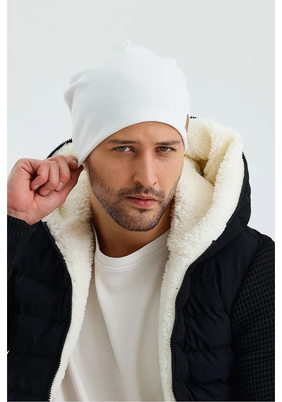 Erkek Termal %100 Pamuklu Soft 2 Stil 1 Arada Bere Premium Cuts Serisi - Standart / Beyaz Beyaz