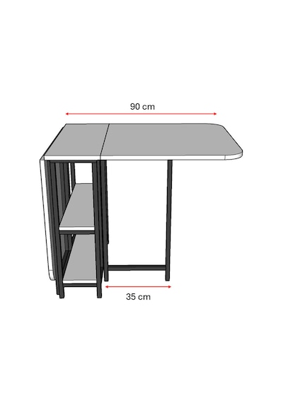Asra Trend Metal Ayaklı Katlanır Mutfak Masası KM-31 %100 MDF Akıllı Yemek Masası Beyaz