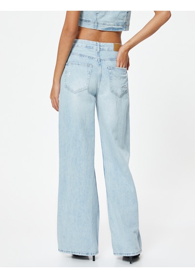 Koton Geniş Paça Yırtık Kot Pantolon Standart Bel Düğmeli - Bianca Wide Leg Jean Açık İndigo 4sal40472md Açık İndigo Koton Geniş Paça Yırtık Kot Pantolon Standart Bel Düğmeli - Bianca Wide Leg Jean Açık İndigo 4sal40472md Açık İndigo