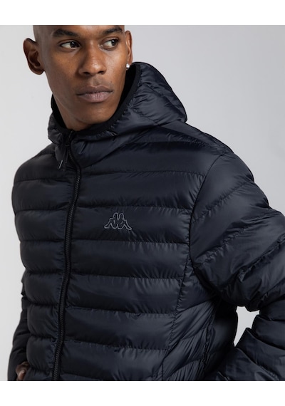 Kappa Logo Rina Puffer Erkek Siyah Regular Şişme Mont
