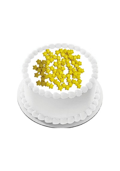 Sarı Yıldız Draje Pasta Cupcake Süsü 30 Gr Pakette Gelecek