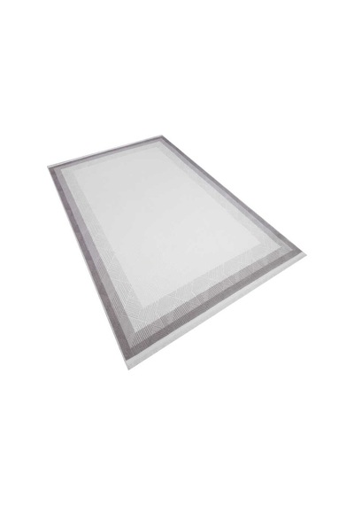 Geometrik Soyut Desenli Oskar Akrilik Makine Halısı Os01 Krem Beyaz