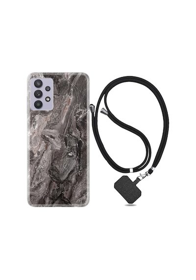 Samsung Uyumlu Galaxy A32 Kilif Ipli Askili Gri Mermer 1376 529006926