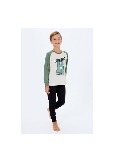 Rolypoly Erkek Çocuk Beyaz Pijama Takım Beyaz-01/6-7yas
