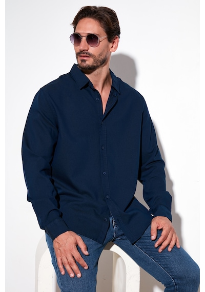 Buratti Streç Pamuklu Regular Fit Erkek Gömlek Cf25W128861 Indigo