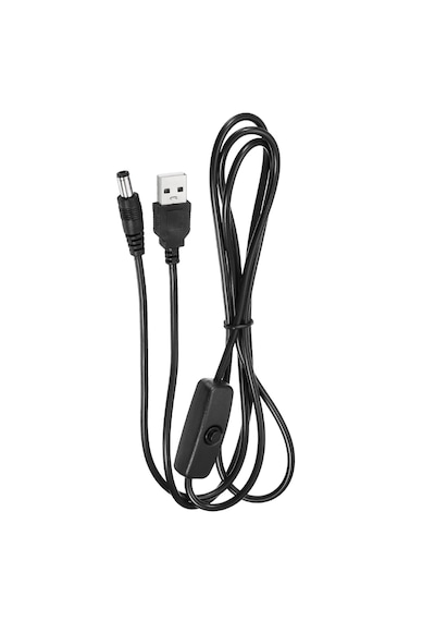 6073 Usb To Dc 5.5x2.1mm Güç Kablosu 1.5 Metre Açma Kapama Anahtarlı Switch 5v Power On/off