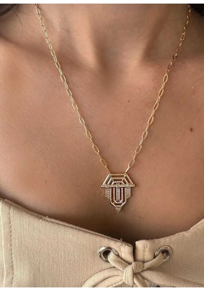 Vogutima Jewelery & Silver By Leyla Altın Tasarım 18 K Altın Kaplama 925 Ayar Gümüş Kolye