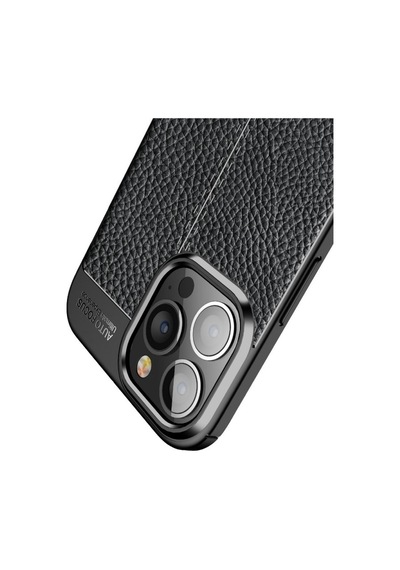 Smcase Apple Uyumlu iPhone 13 Pro Max Kılıf Deri Dokulu Silikon Nano Ekran