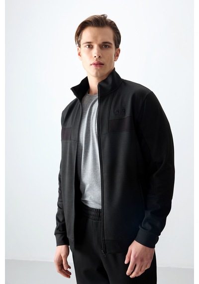 Tommy Life Siyah Yüzeyi Dokulu Standart Fit Nakışlı Erkek Eşofman Takım - 85248 Siyah