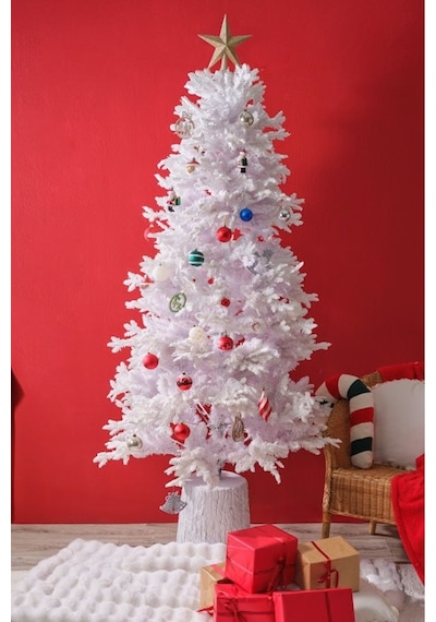 Karaca New Year Yılbaşı Beyaz Çam Ağacı 2000 Dal 210 cm