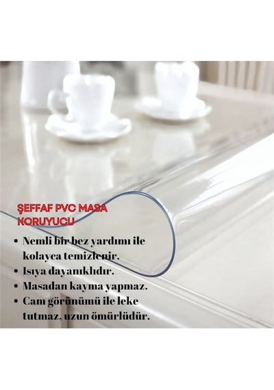 1.2 Mm Kalinlik 100 Cm En Şeffaf Kalın Pvs Masa Koruyucu Mika Masa Örtüsü 100 X 110