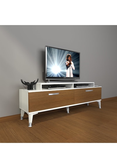 Decoraktiv Ekoflex 4 Slm Silver Tv Ünitesi Tv Sehpası Beyaz - Ceviz