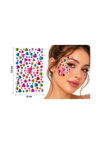 Kalpler Yapışkanlı Yüz Taşı Face Gems Taşlı Yüz Ve Vücut Süsü