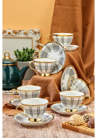 Cooker 180 Ml 6'lı Şık Tasarım Porselen Fincan Takımı - Şık Kutulu Hediyelik Diğer