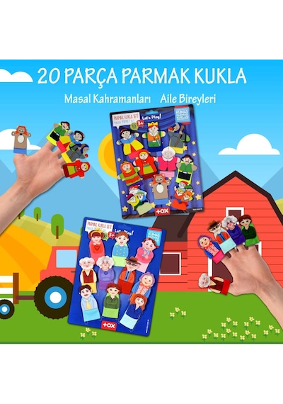 2 Set - 20 Parça Tox Masal Kahramanları ve Aile Bireyleri Parmak