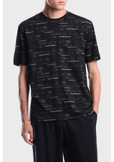 Emporio Armani Tamamı Logolu Bisiklet Yaka T Shirt Erkek T Shirt Em006812 Af10017 Fb563 Lacivert