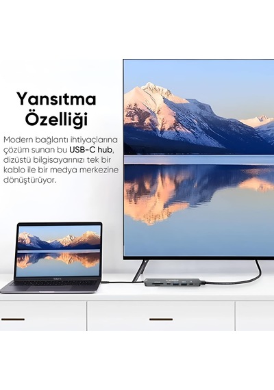 Macbook İle Uyumlu Usb-c Hub Çoklayıcı Hdmı/sd Card/micro Sd/usb 2.0/usb 3.0/usb-c/pd 100watt /