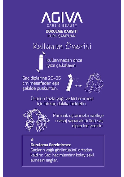 Agiva Caffeine Ginseng Egzotik Meyve Kokulu Hacimlendirici Kuru Şampuan 200 ML