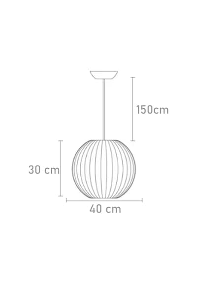 Qdec Japon İpek Avize Küre 40 Cm Beyaz