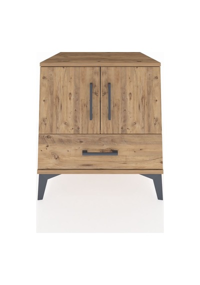 Kronos Komodin 2 Raflı Tek Çekmeceli 2 Kapaklı 60x59x64 Çam-çam Atlas Çam