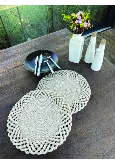 2'li Set Beyaz Amerikan Servis-leke Tutmaz 33 X 33 Cm Beyaz