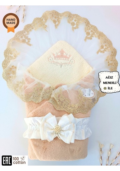 Kışlık Bebek Kundağı Unisex Bebek Dış Kundak Battaniyesi Hastane Çıkışı Kundak Battaniye Sütlü Kahve