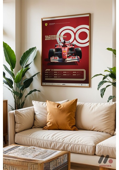 Formula 1 Şampiyonları 2000-2009, Ahşap Çerçeveli Duvar Tablosu - Oto Severlere Özel Hediye
