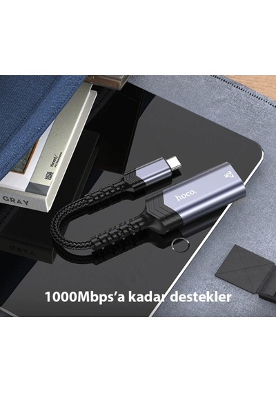Type-c Ethernet Rj45 Dönüştürücü Çevirici Adaptör 1000 Mps İnternet Bağlantısı Destekli Çevirici