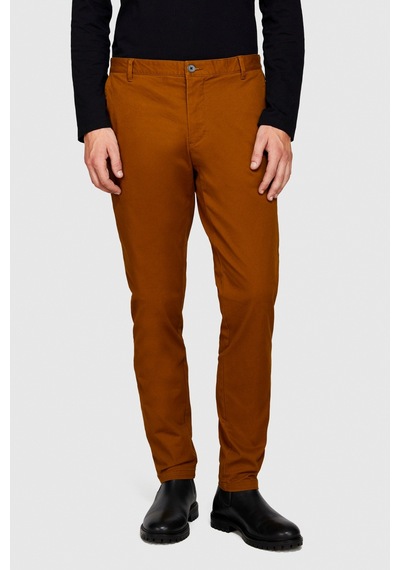 Sisley Esnek Slim Fit Chino Pantolon Erkek Kahverengi Pantolon - 323a4jgcsf03e