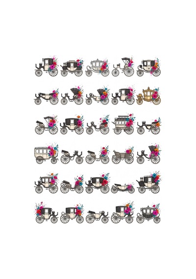 30 Adet Klasik Fayton Sticker Seti - Laptop, Defter Ve Ajanda İçin Çok Renkli