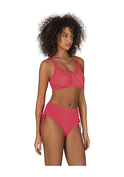 Endeep Kadın Büyük Beden Balenli Destekli Bağlama Detaylı Pembe Bikini Takımı-pembe