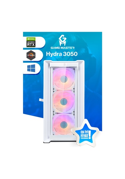 Game Master Hydra 3050 R5-5500 32 GB 512 GB NVMe M.2 SSD RTX3050 Free Dos Masaüstü Oyuncu Bilgisayarı