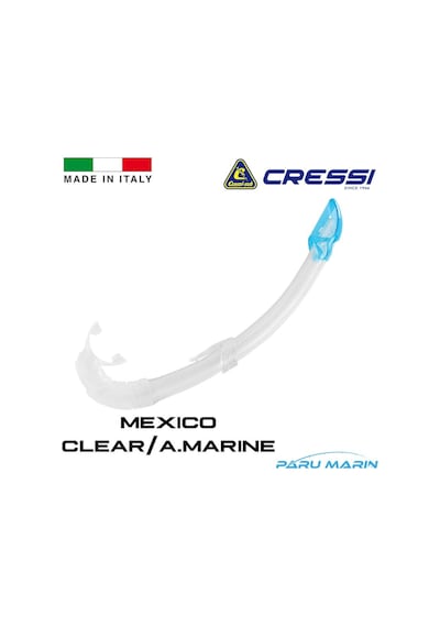 Parumarin Cressi Mexico Şnorkel Şeffaf / Açık Mavi