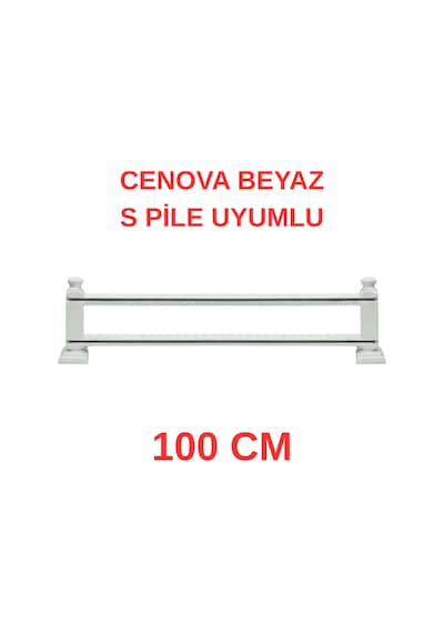 Cenova S Pile Ve Perde Düğmesi Uyumlu Çetray Çift Raylı Modern Ahşap Rustik Beyaz 100 Cm Beyaz